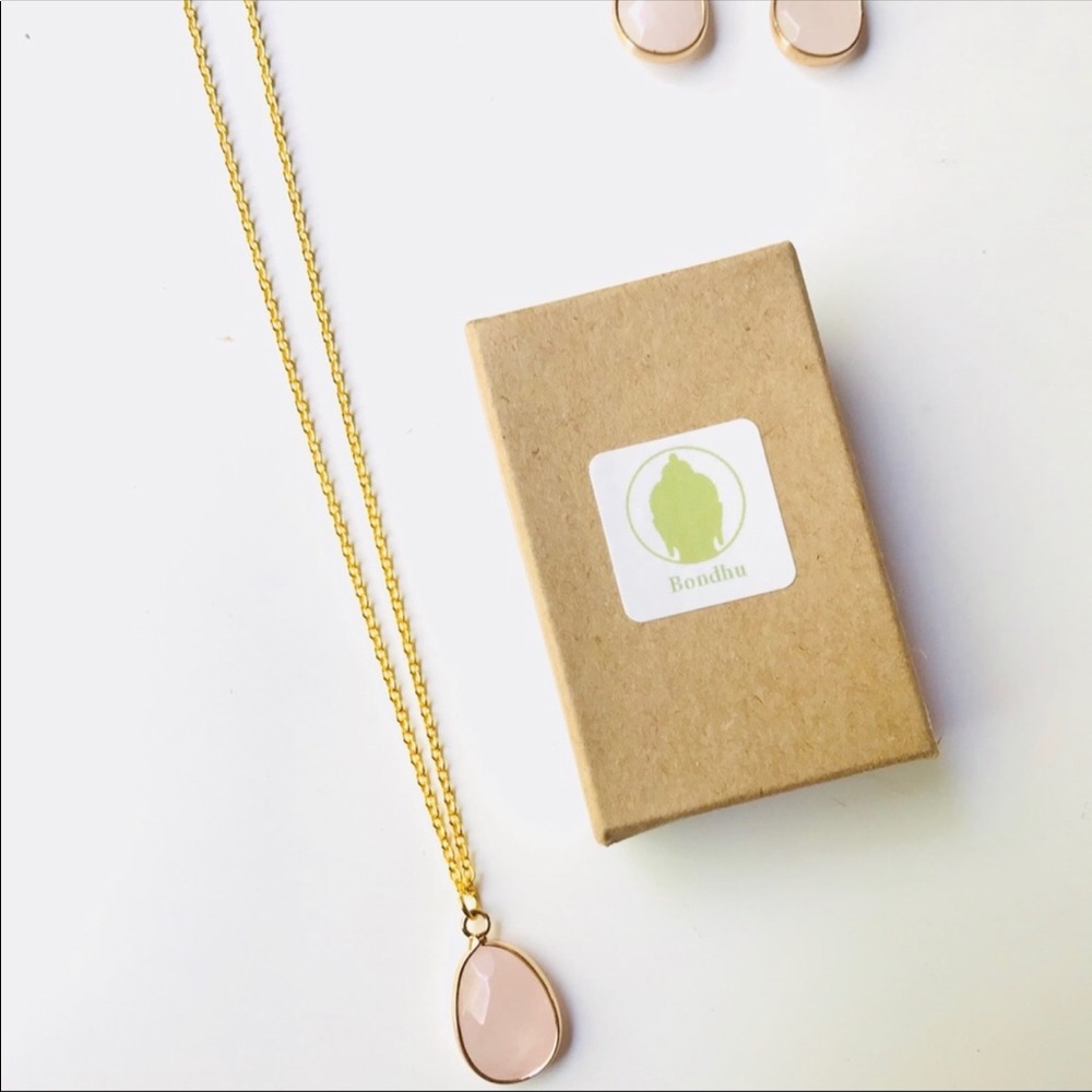 Rose Quartz Drop Necklace